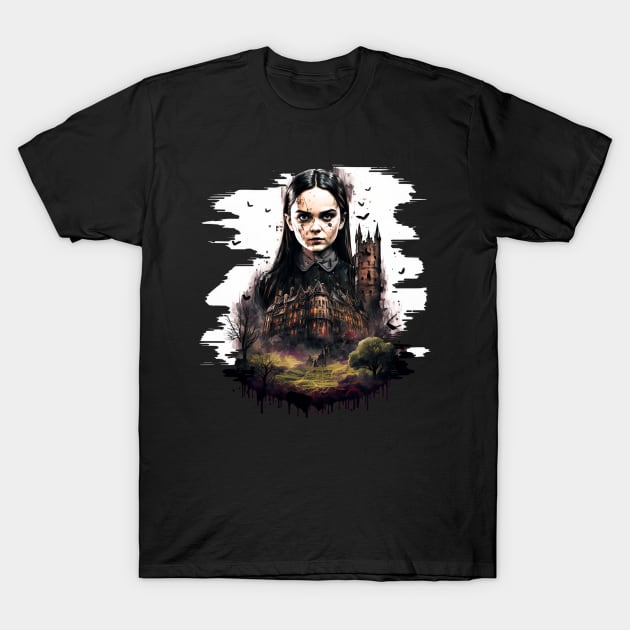 ADDAMS Family, Wednesday-inspired design, T-Shirt by Buff Geeks Art